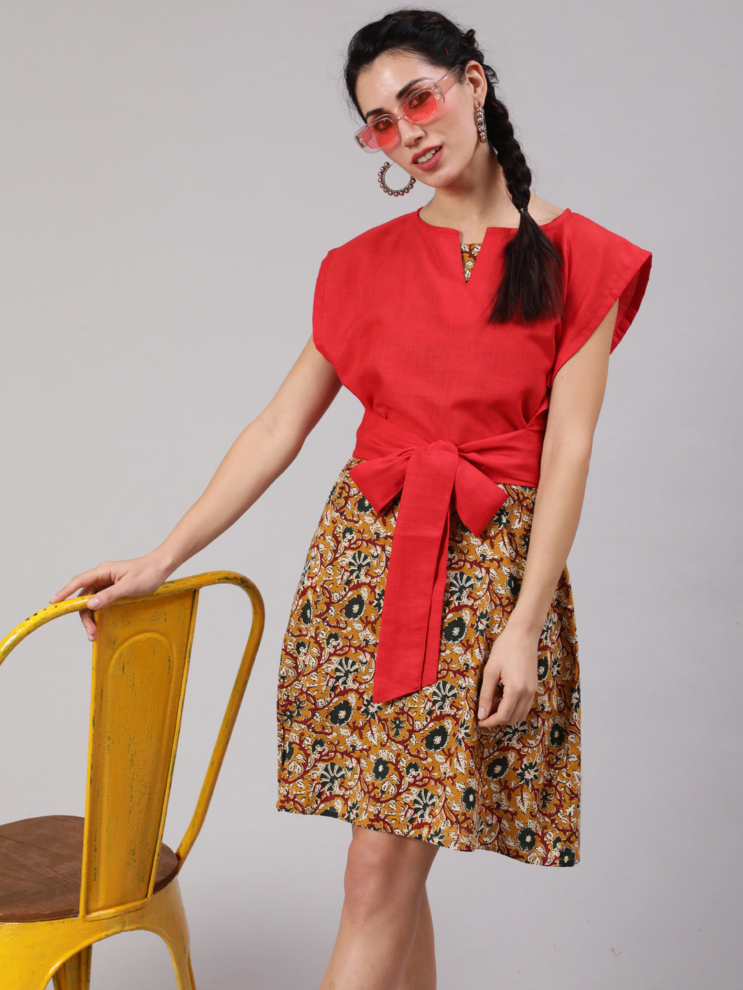 Mustard and red on sale outfit