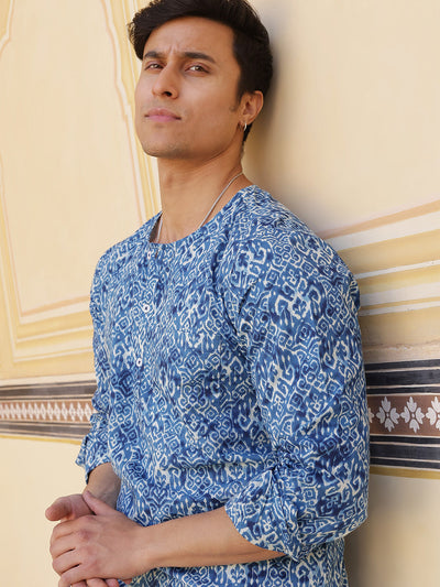 Blue Ethnic Motifs Kurta