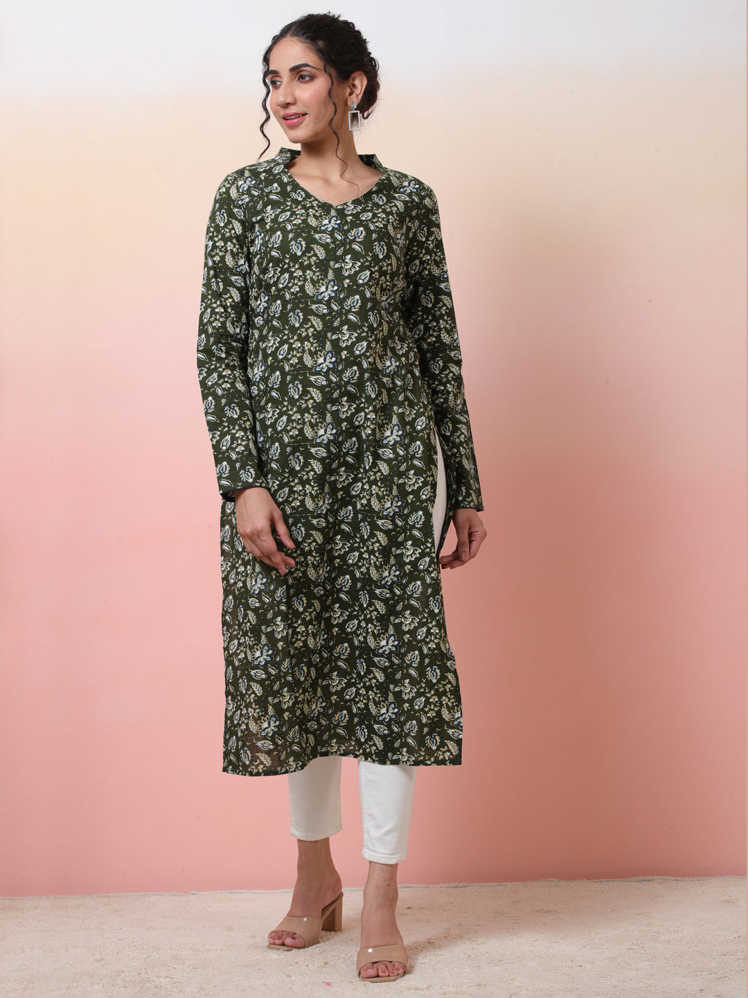 Emerald Green kantha Kurta