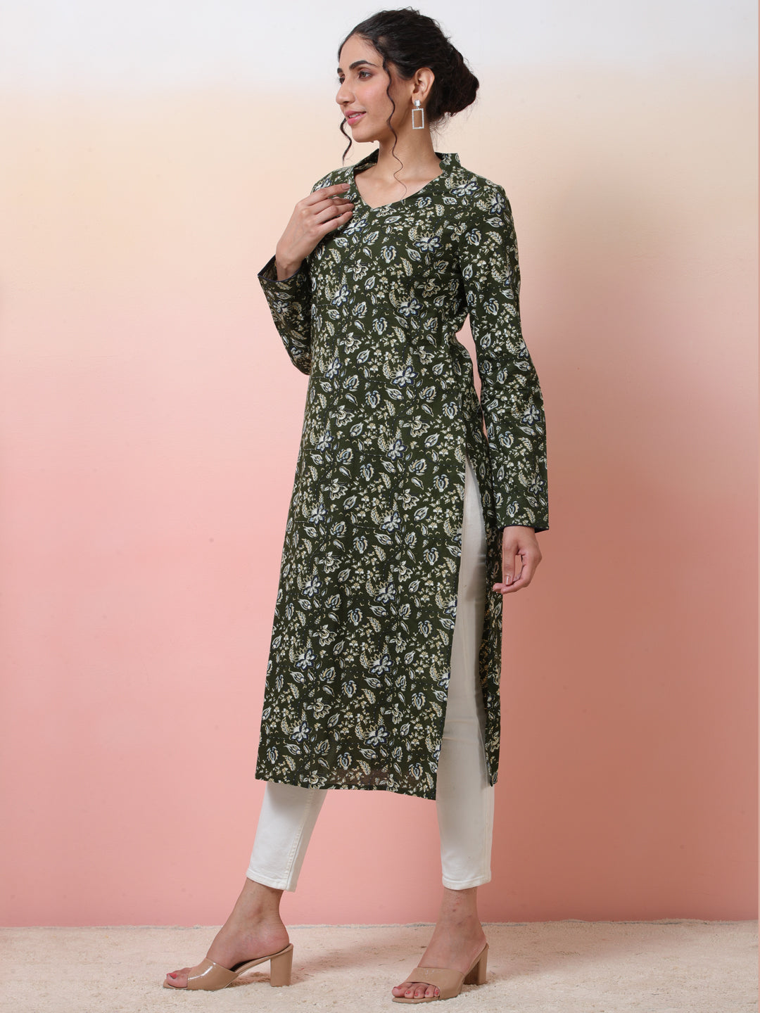 Emerald Green kantha Kurta