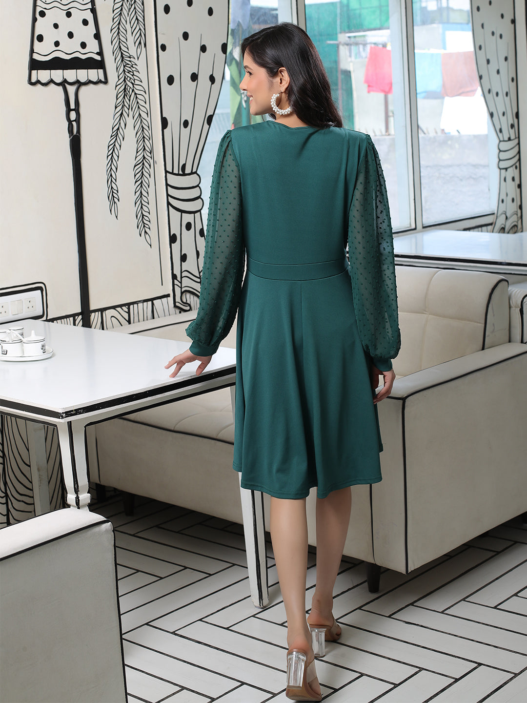 Emerald Green A-Line Dress