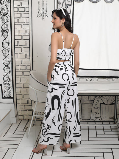 Black & White abstract Print Co Ord Set