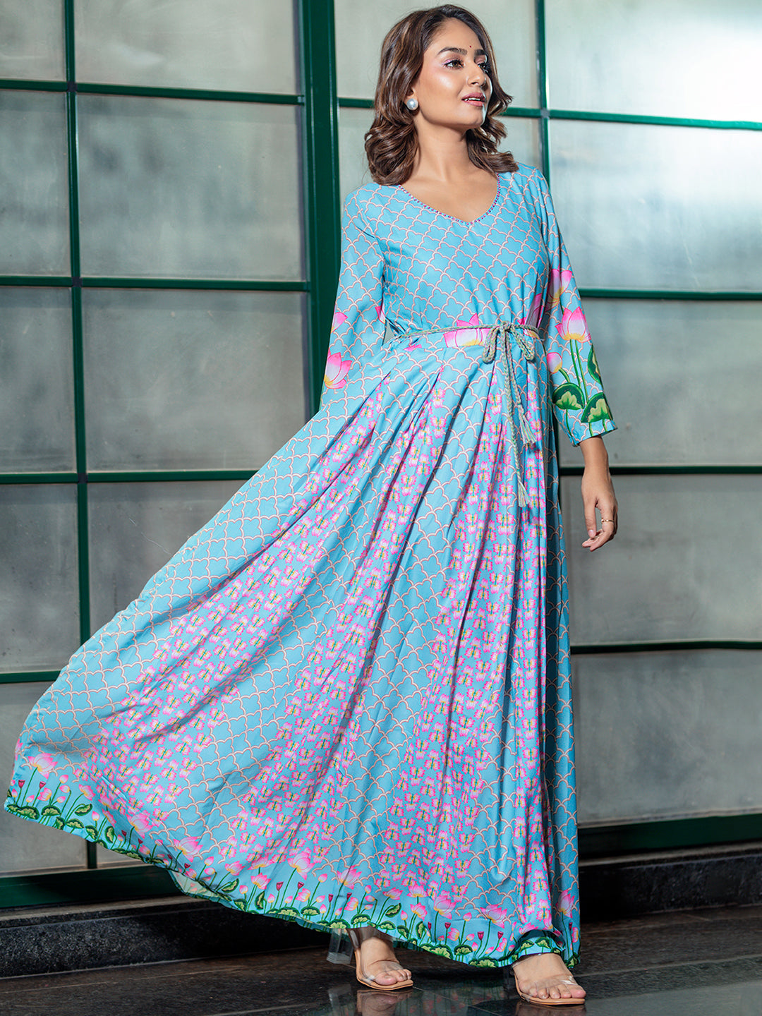 Aks maxi dress sea green best sale