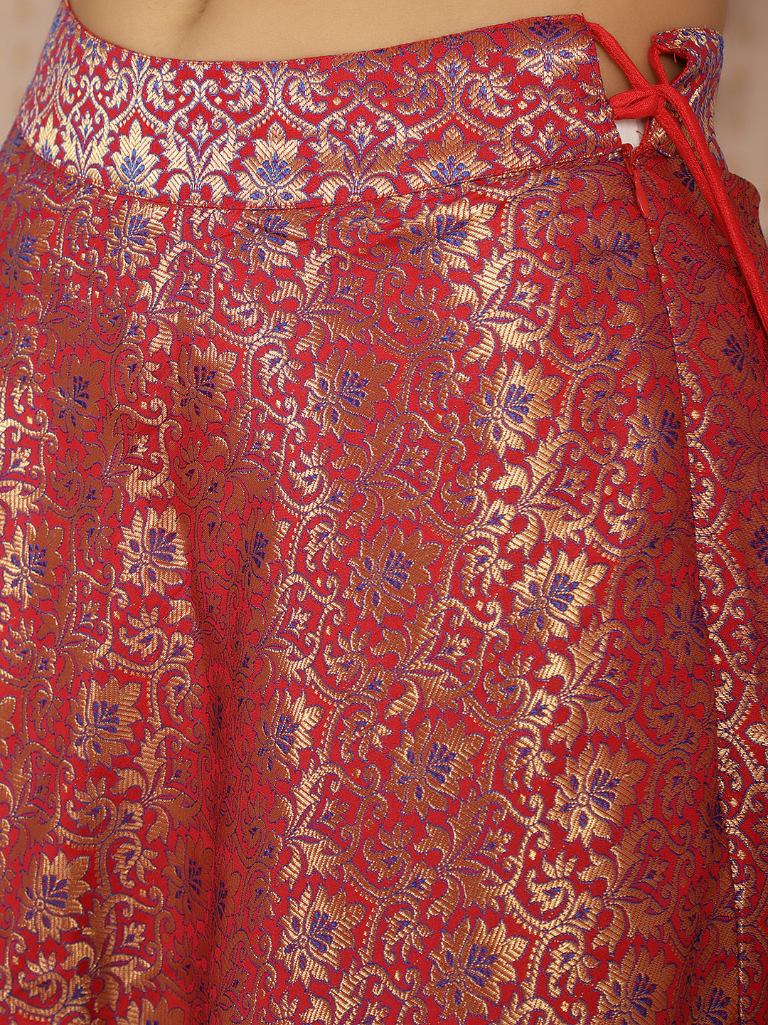 Red Banarasi Jacquard Lehenga Choli