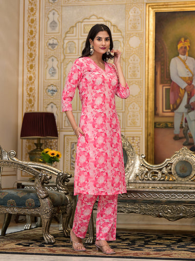 Pink Schiffli Kurta Set with Dupatta