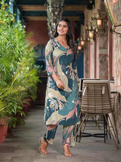 Indigo Digital Print Kurta Set