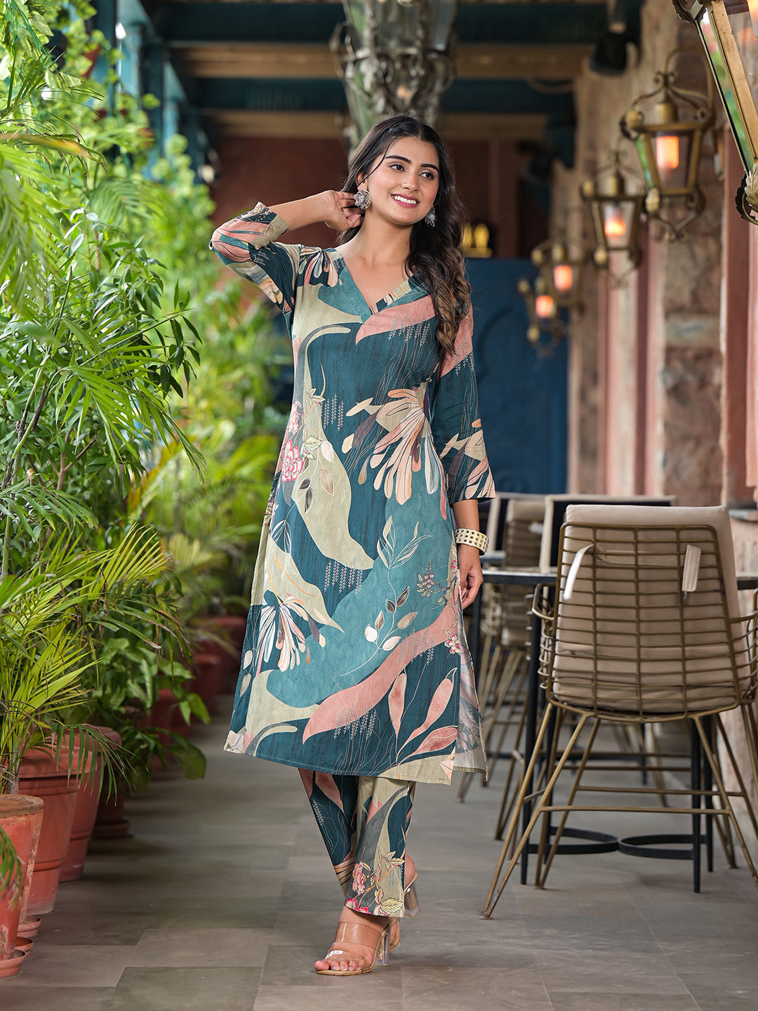 Indigo Digital Print Kurta Set