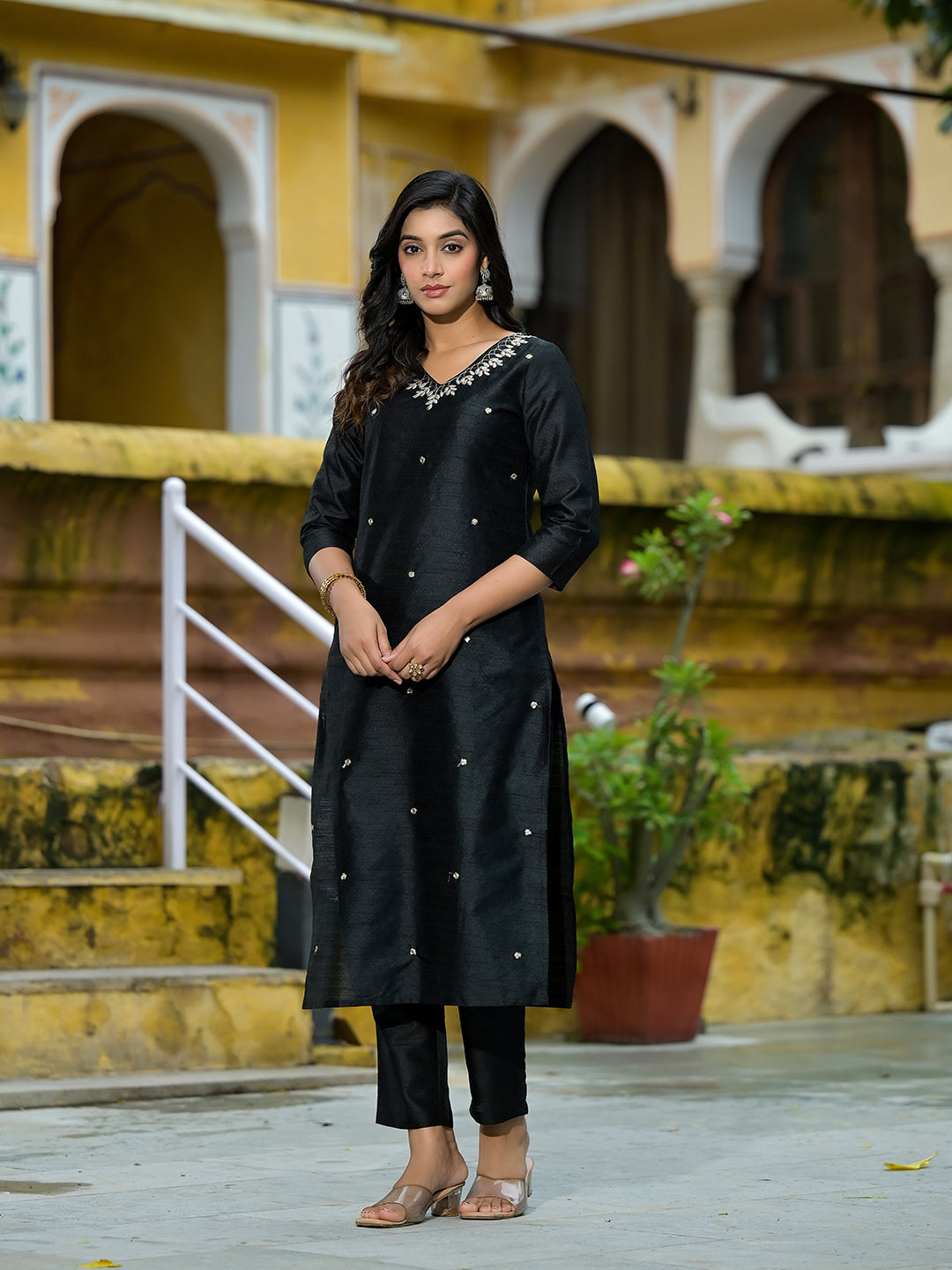 Black Gota patti Kurta Set