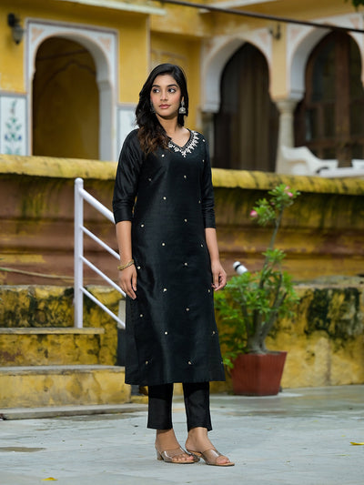 Black Gota patti Kurta Set