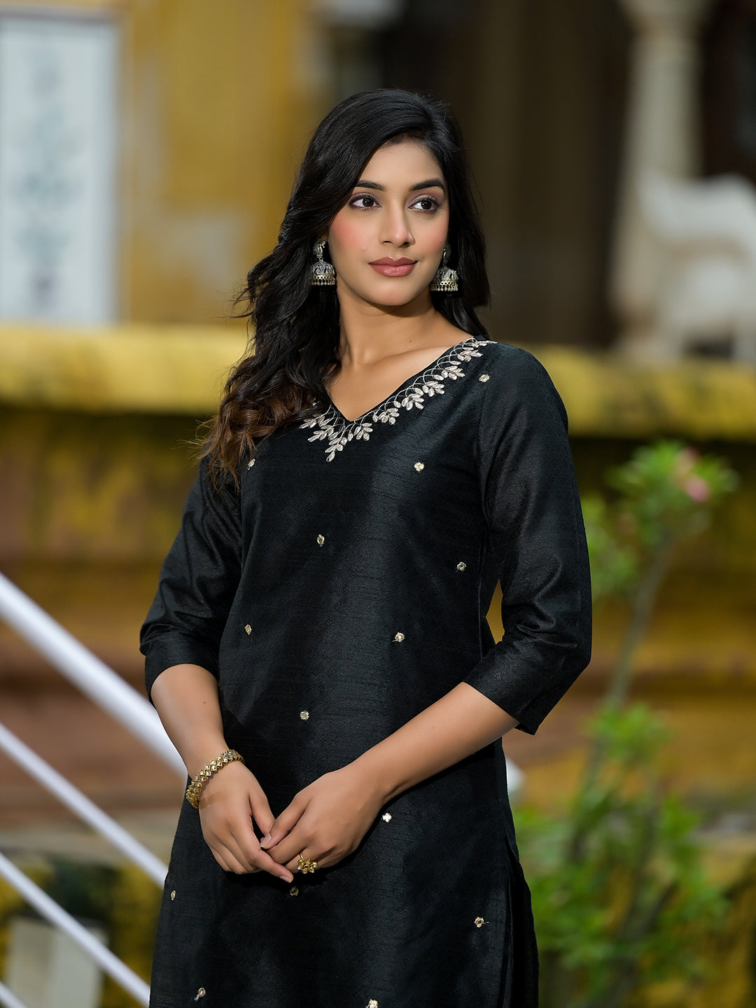 Black Gota patti Kurta Set