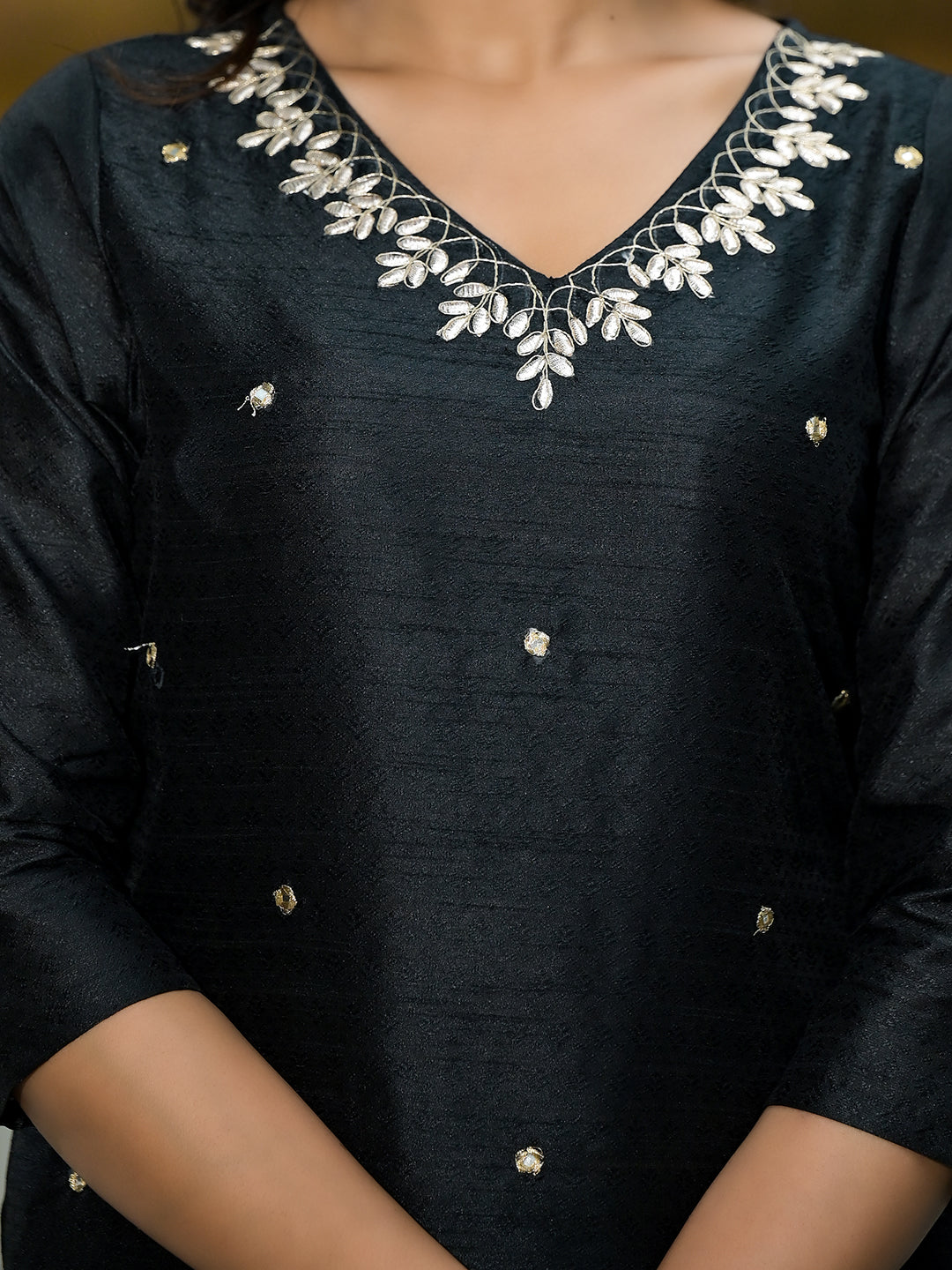 Black Gota patti Kurta Set