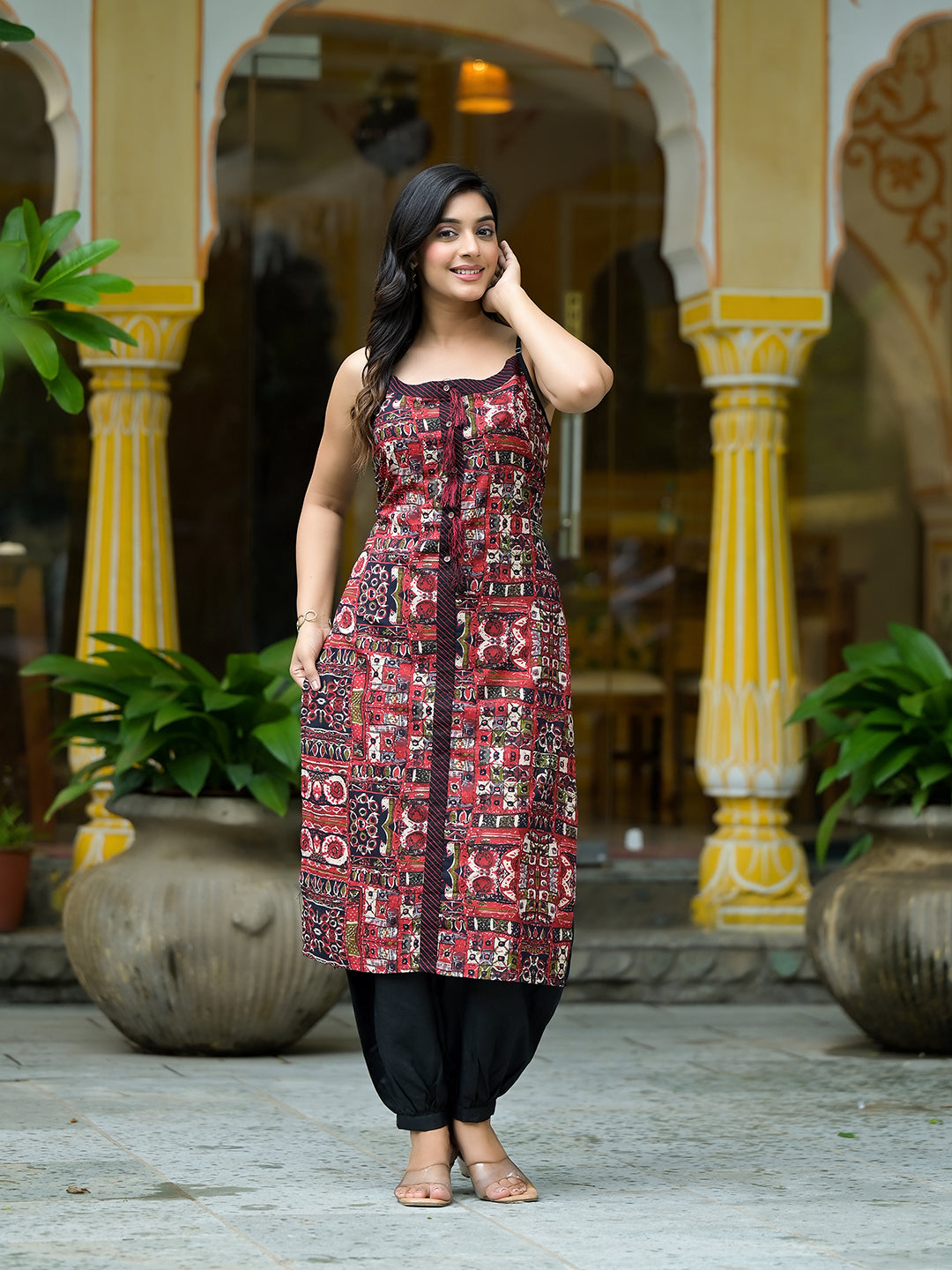 Black Kutch print Kurta