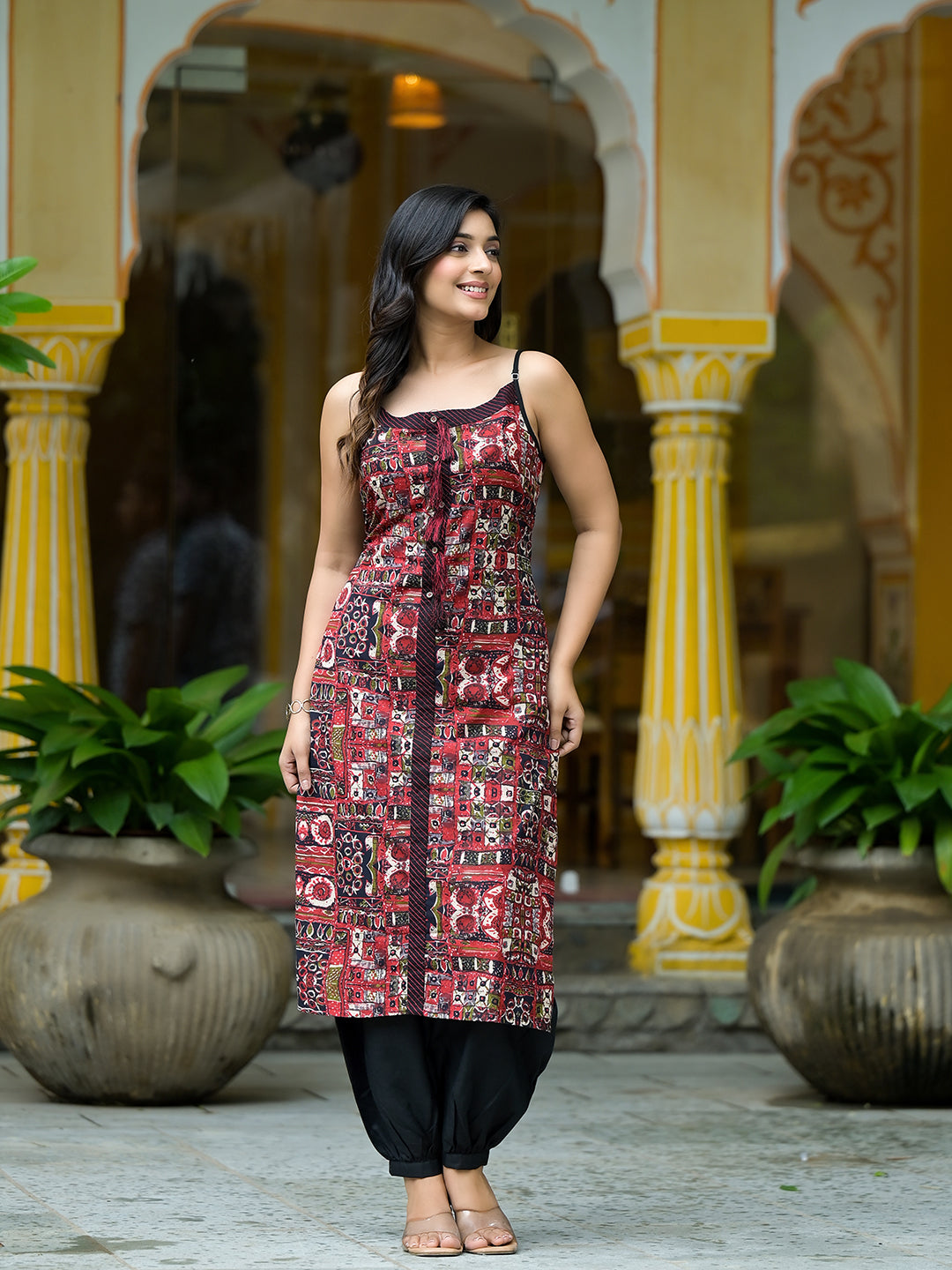 Black Kutch print Kurta