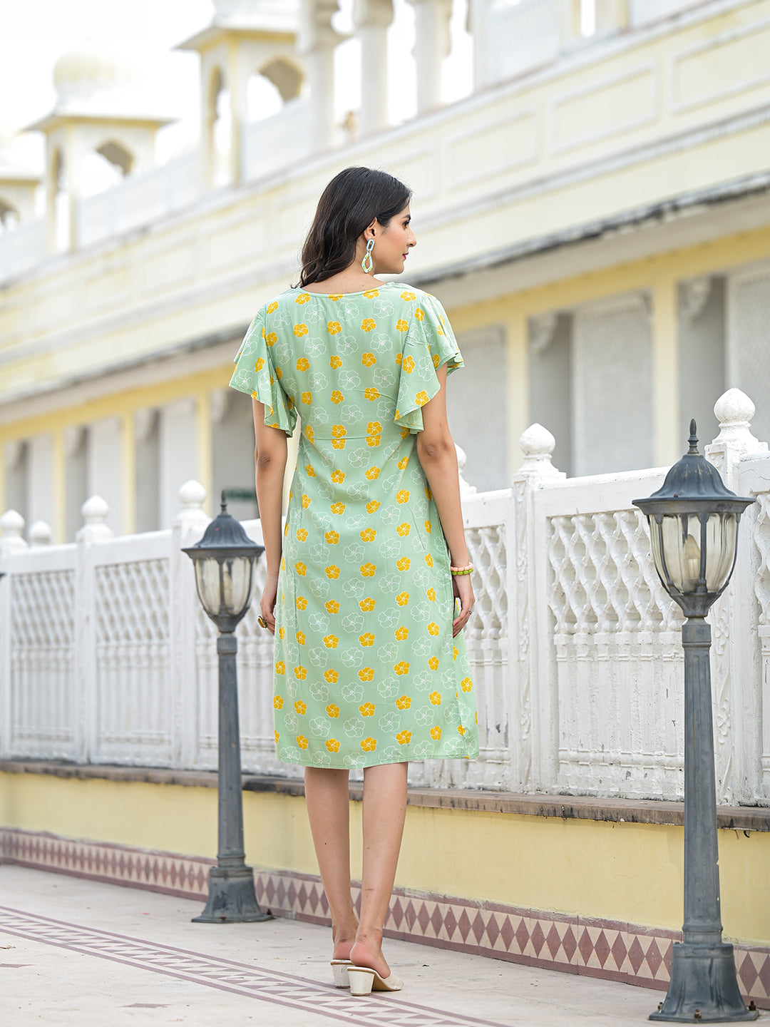 Mint Green Floral Shift Dress