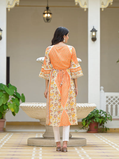 Peach & Cream Nyra Cut kurta