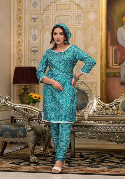 Green Bandhani Chudaar Kurta Set