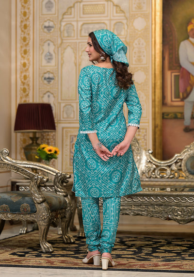 Green Bandhani Chudaar Kurta Set