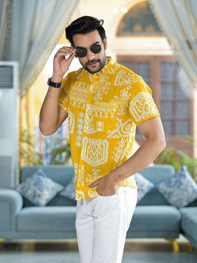 Yellow Tribal Print Shirt