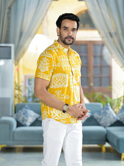 Yellow Tribal Print Shirt