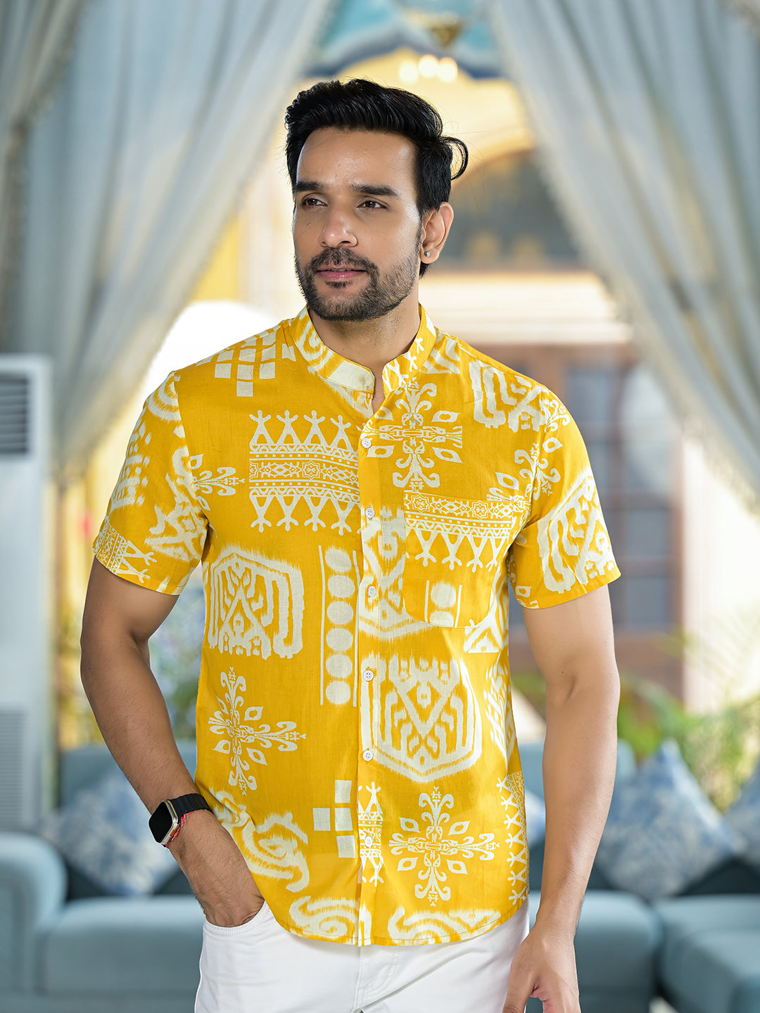 Yellow Tribal Print Shirt