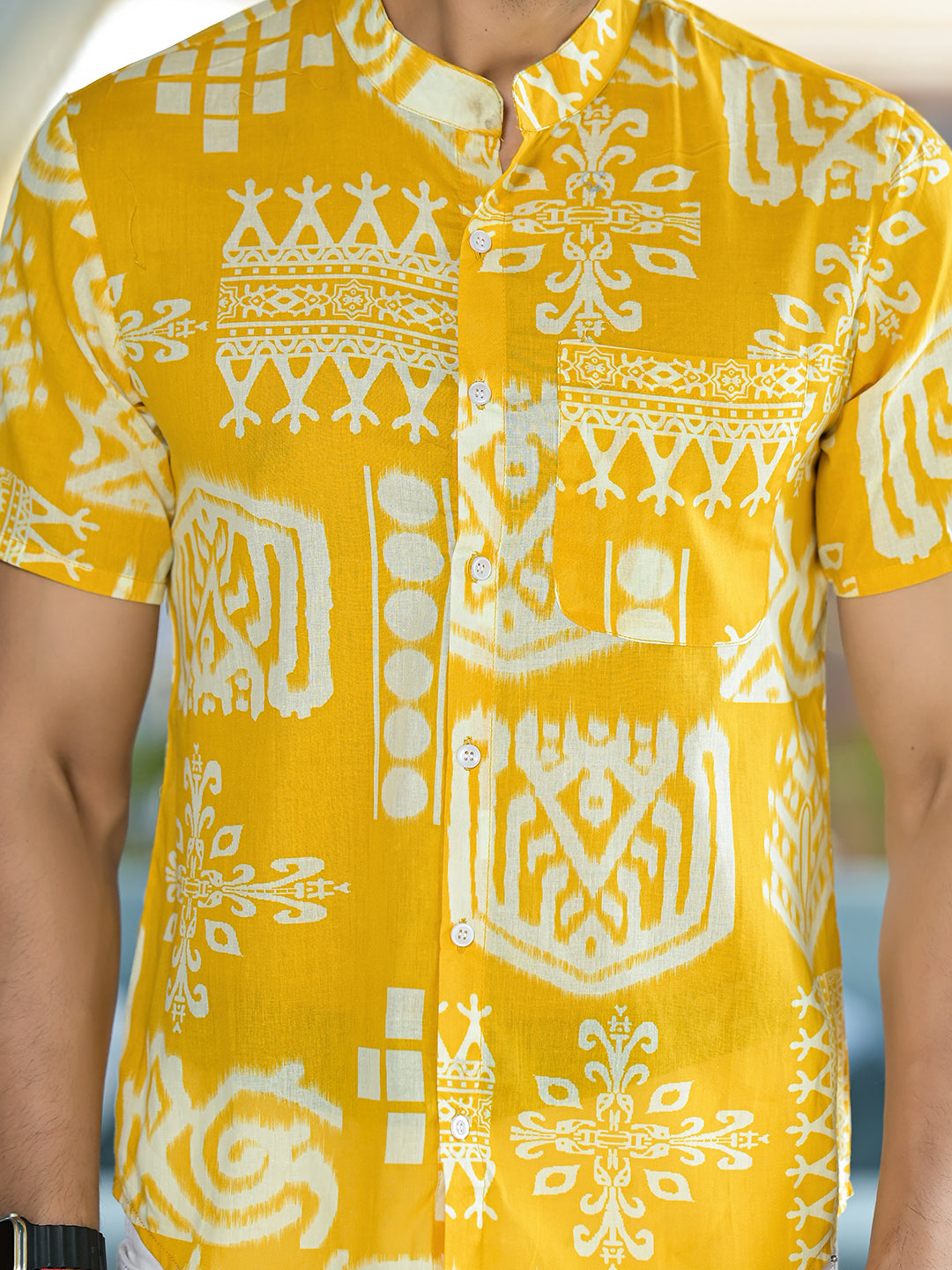 Yellow Tribal Print Shirt