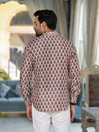 Beige Mughal print Shirt