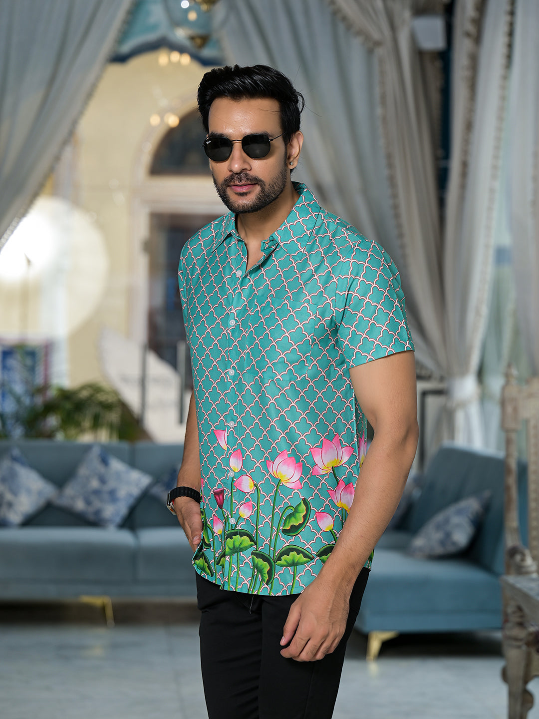 Green Pichwai Art Shirt – wholesale-aks