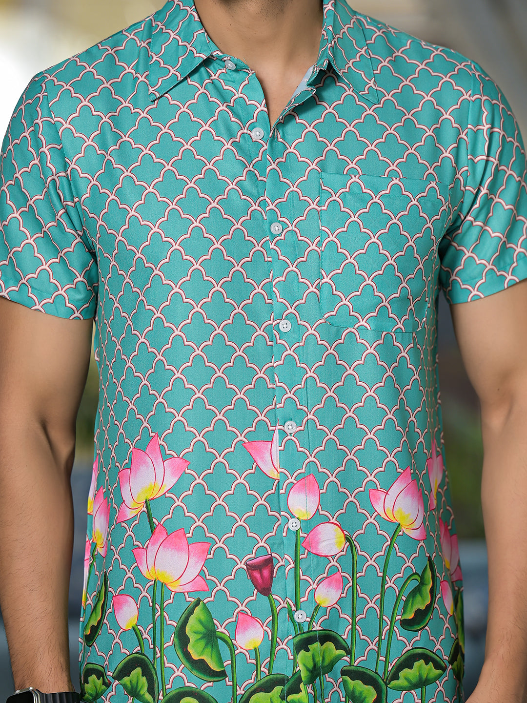 Green Pichwai Art Shirt – wholesale-aks