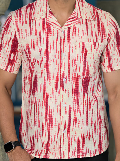 Cream Shibori Print Kantha Shirt