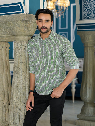 Green Geometric print Shirt