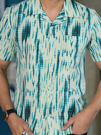 Blue Shibori Print Kantha Shirt