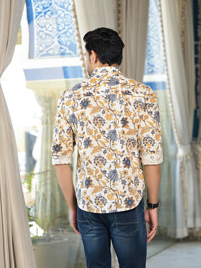 Cream Floral Print Shirt