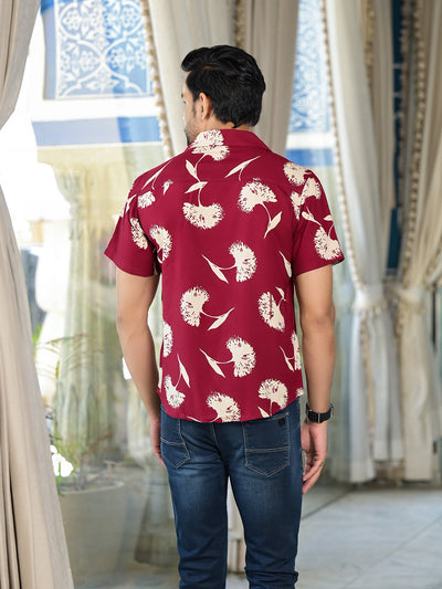 Maroon Floral Printed Shirt