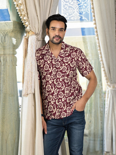 Maroon Batik printed Shirt