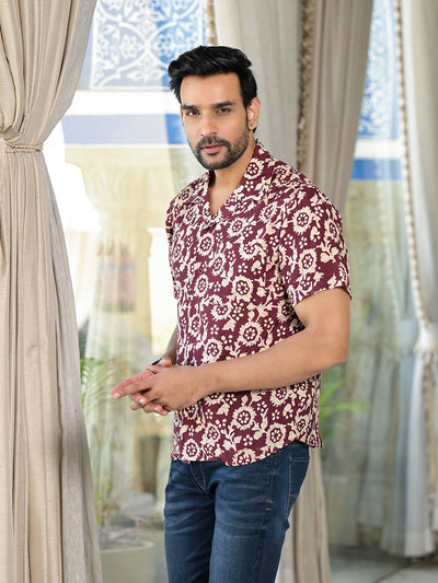 Maroon Batik printed Shirt