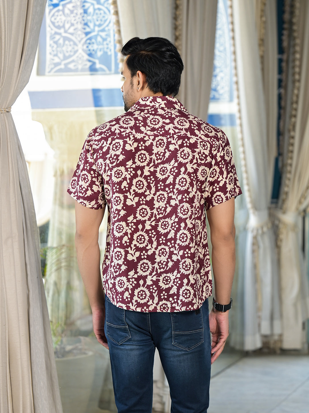 Maroon Batik printed Shirt