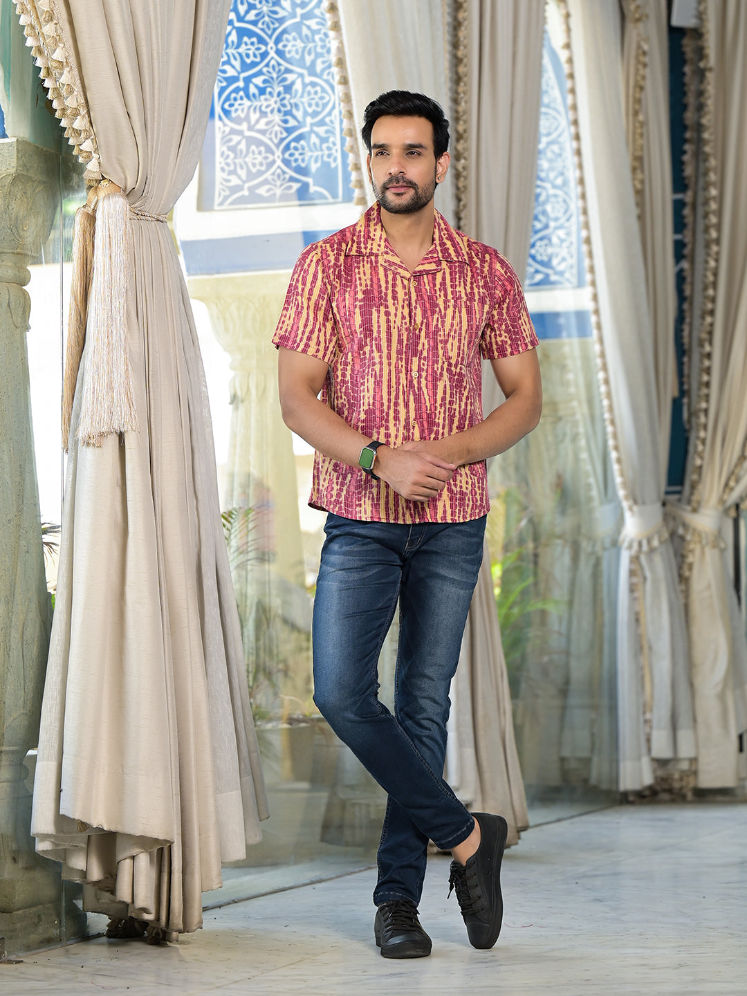 Onion Shibori Print Kantha Shirt