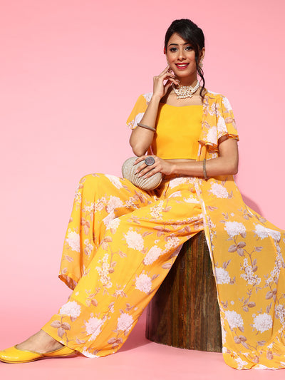Yellow Floral Print Co-Ord Set