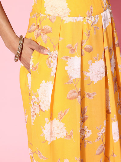 Yellow Floral Print Co-Ord Set