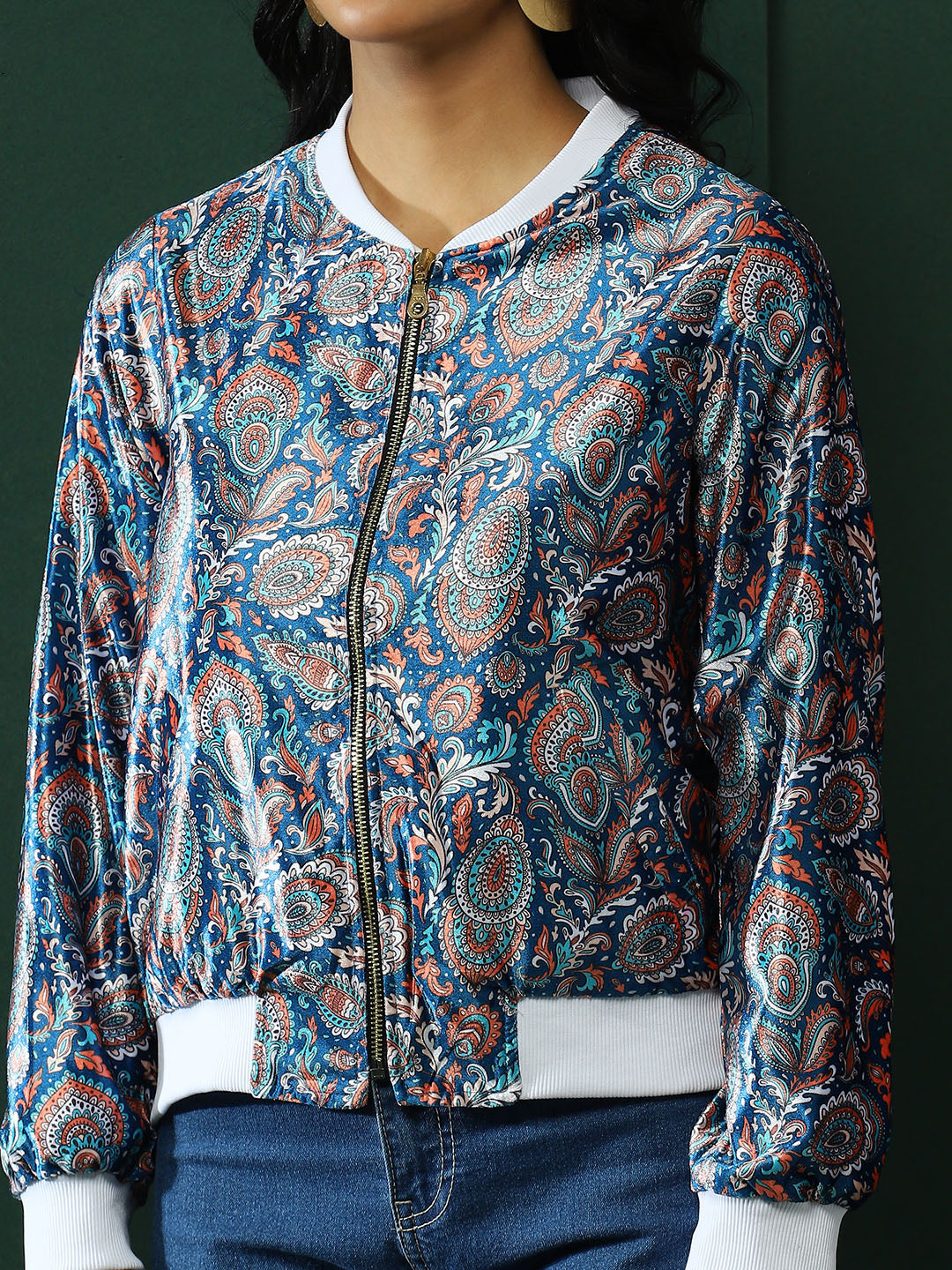 Blue Ethnic Motifs Jacket