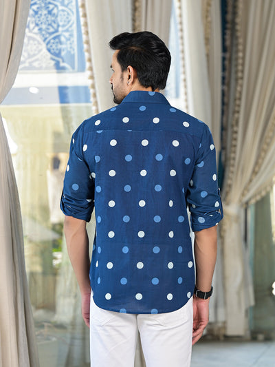 Indigo Polka Dot Shirt