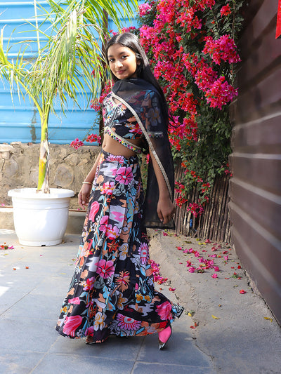 Black Multi Color Digital print Lehenga Choli