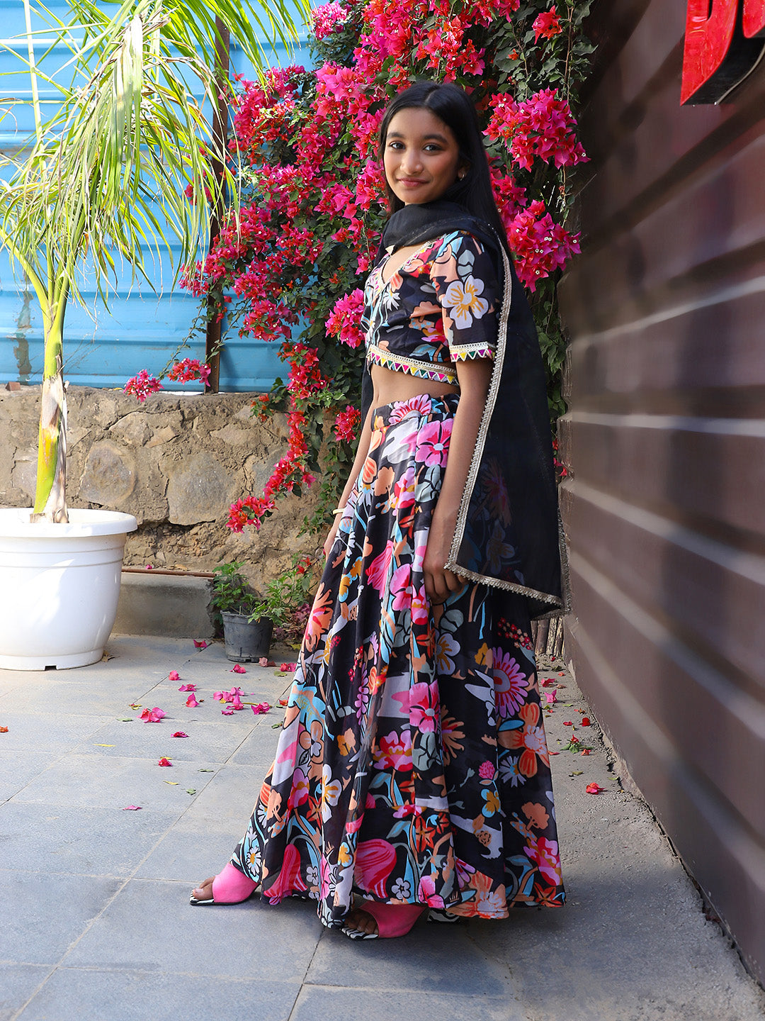 Black Multi Color Digital print Lehenga Choli