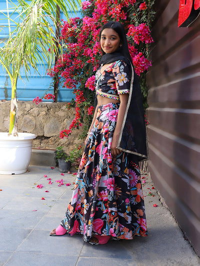 Black Multi Color Digital print Lehenga Choli