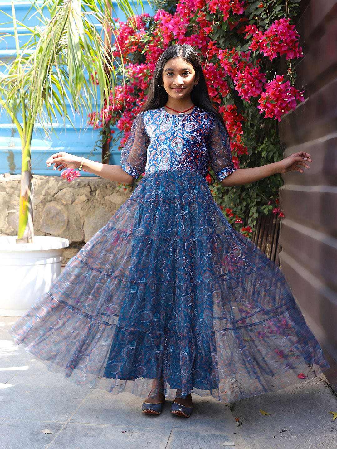 Blue Velvet party Maxi Dress