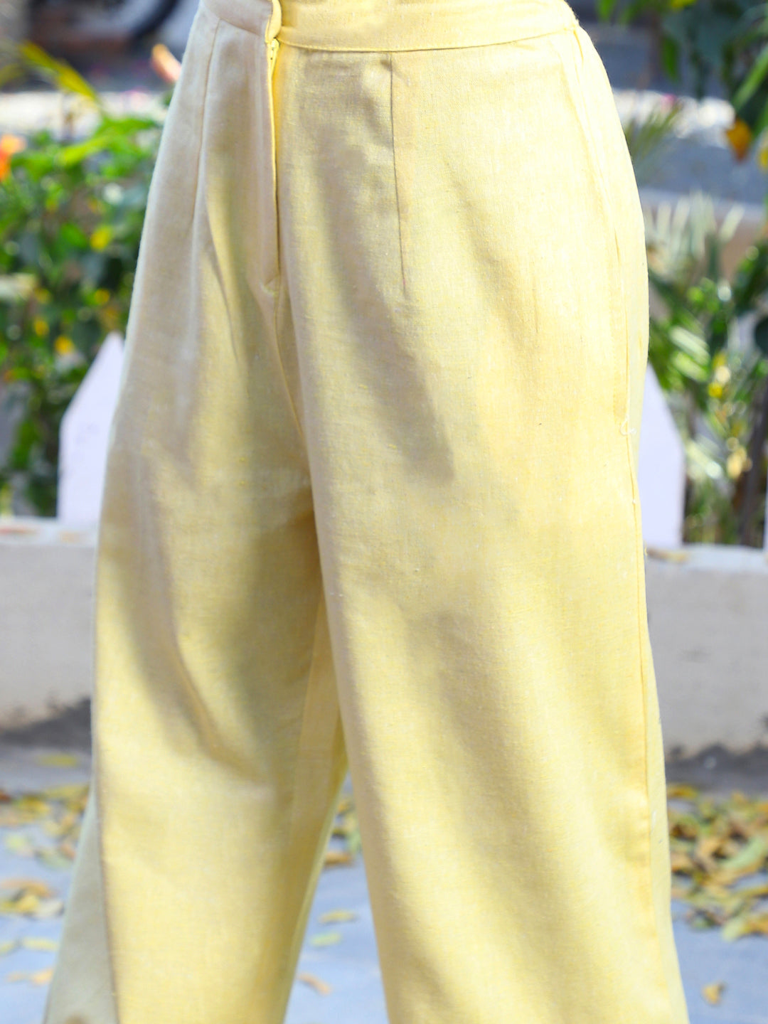 Lemon Yellow Waist Coat palazzo set