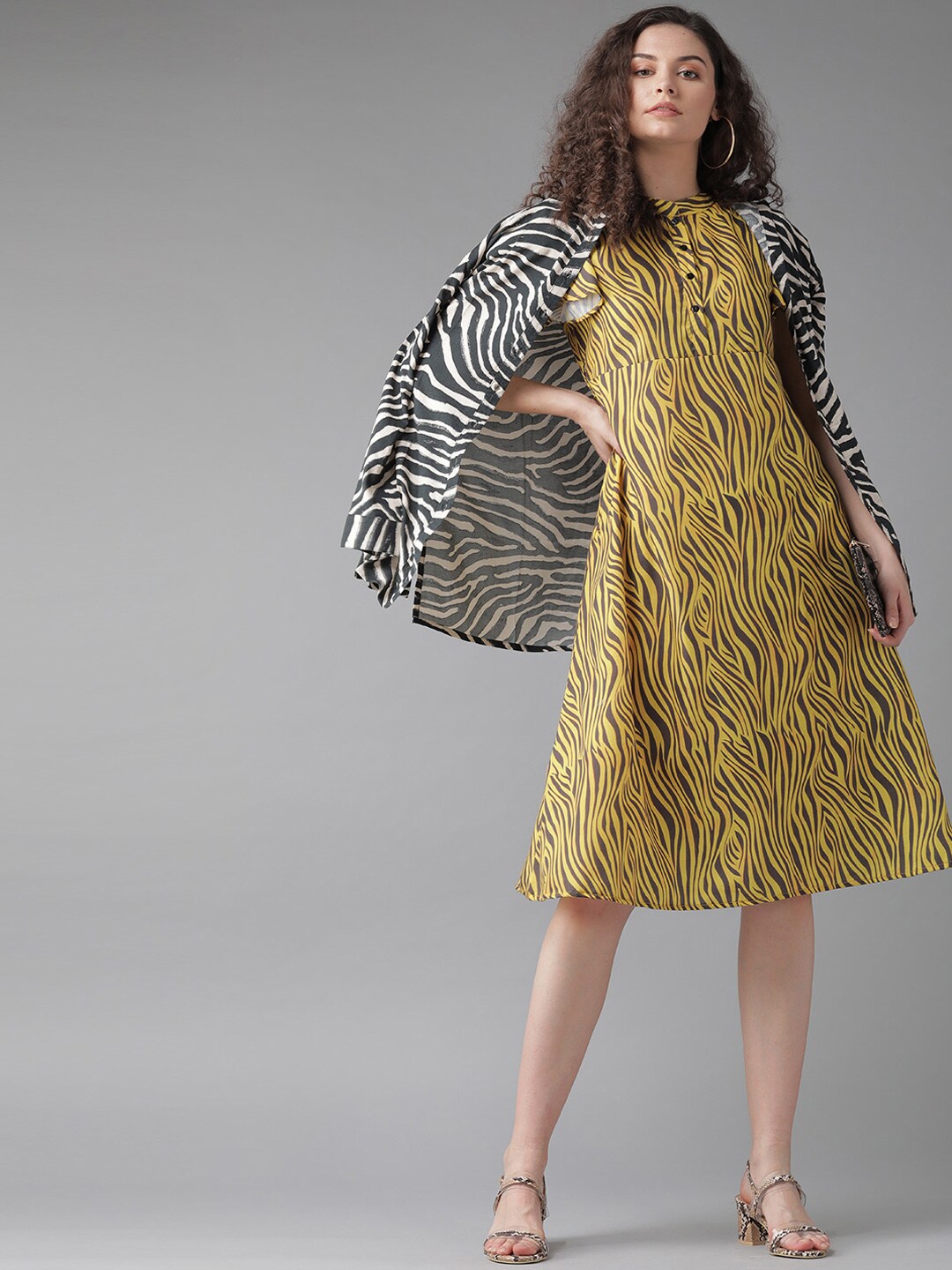 Yellow Zebra Print Dress