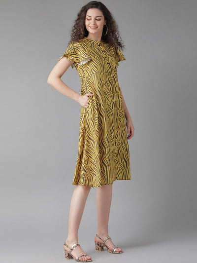 Yellow Zebra Print Dress