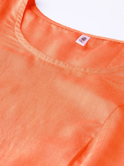 Orange Kurta Palazzo With Dupatta