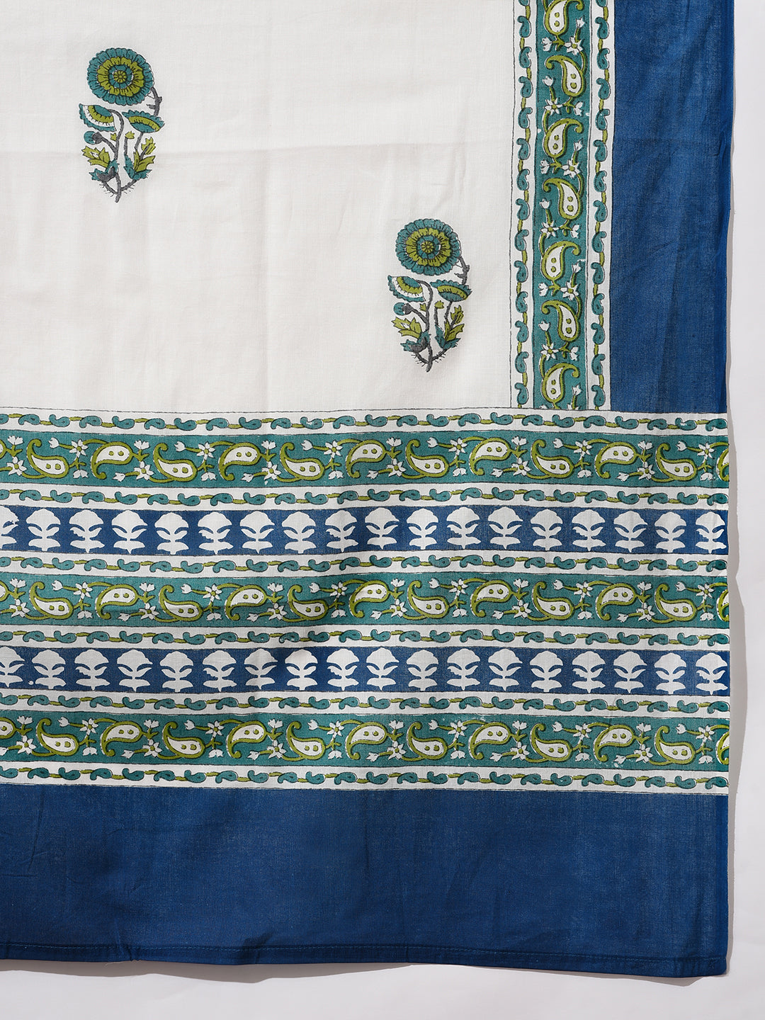 Blue Printed Kurta Sharara With Dupatta